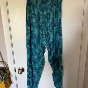 Teal Tie-Dye Harem Pants